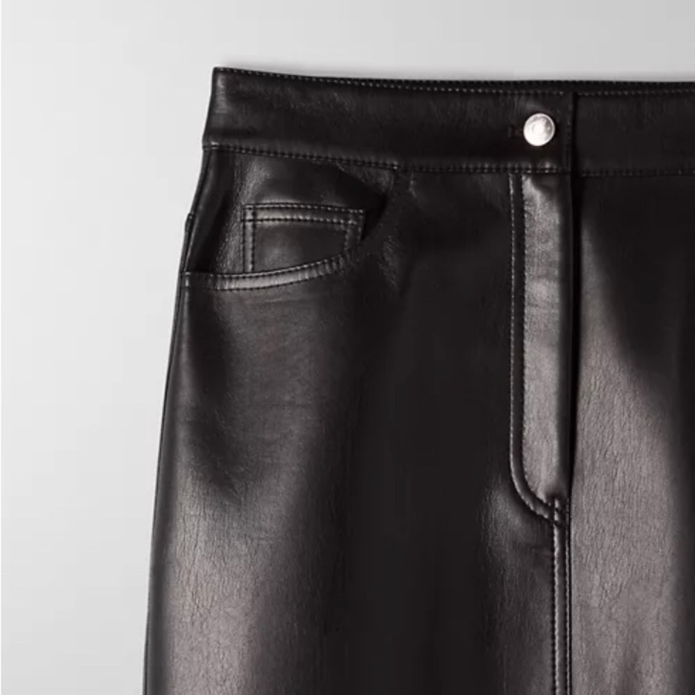 Black leather skirt
